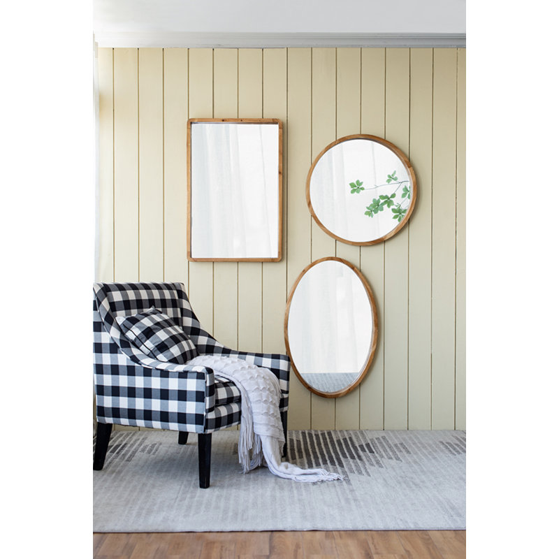 Ena Oval Wood Wall Mirror Birch Lane